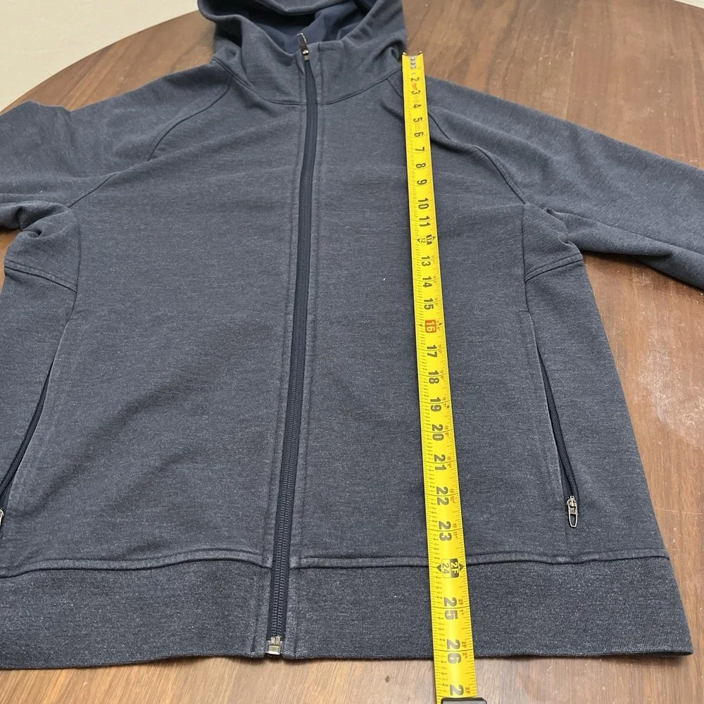 Lululemon Mens M Blue City Sweat Thermo Full Zip Hoodie Heathered LM3CE6S